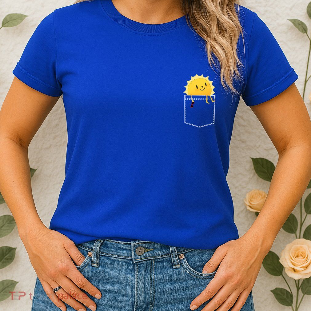 Cool Sunshine Sunny Pocket Design Womens T-Shirt