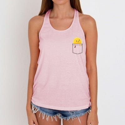 Cool Sunshine Sunny Pocket Design Women's Knotted Racerback Tank