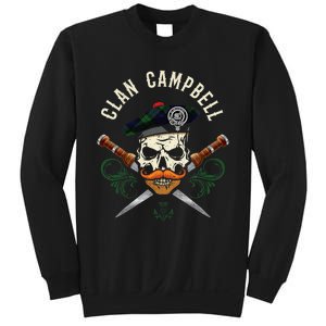 Campbell Surname Scottish Clan Skull Tam Dirks Tartan Badge Sweatshirt