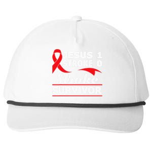 Christian Stroke Survivor Awareness Red Ribbon Brain Attack Snapback Five-Panel Rope Hat