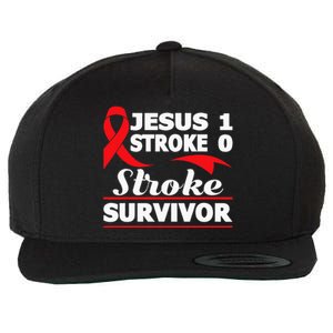 Christian Stroke Survivor Awareness Red Ribbon Brain Attack Wool Snapback Cap