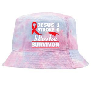 Christian Stroke Survivor Awareness Red Ribbon Brain Attack Tie-Dyed Bucket Hat