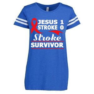 Christian Stroke Survivor Awareness Red Ribbon Brain Attack Enza Ladies Jersey Football T-Shirt