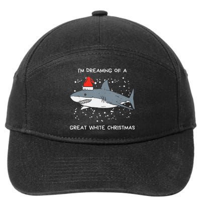 Christmas Shark Santa Hat Xmas Santa Jaws Funny Shark Pun 7-Panel Snapback Hat