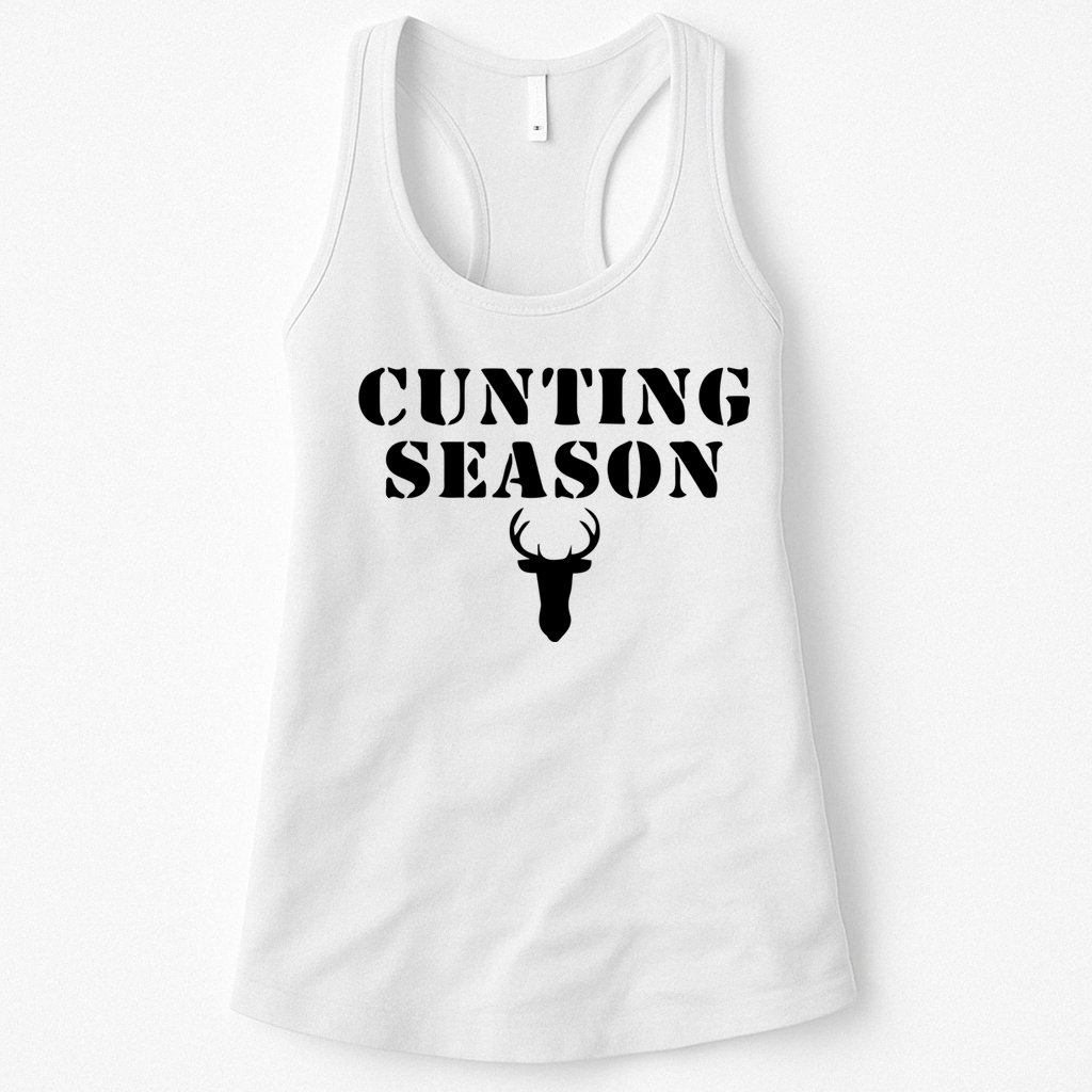 Cunting Season Shirt Funny Hunting Deer Season Womens Tank Top