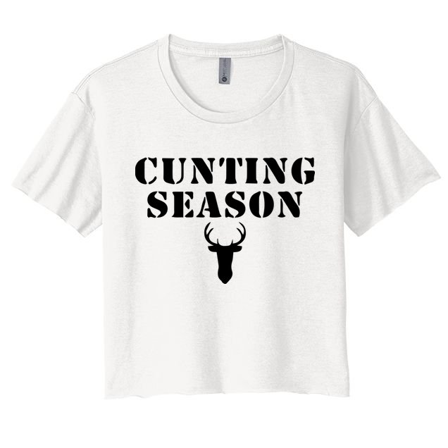Cunting Season Shirt Funny Hunting Deer Season Crop Top