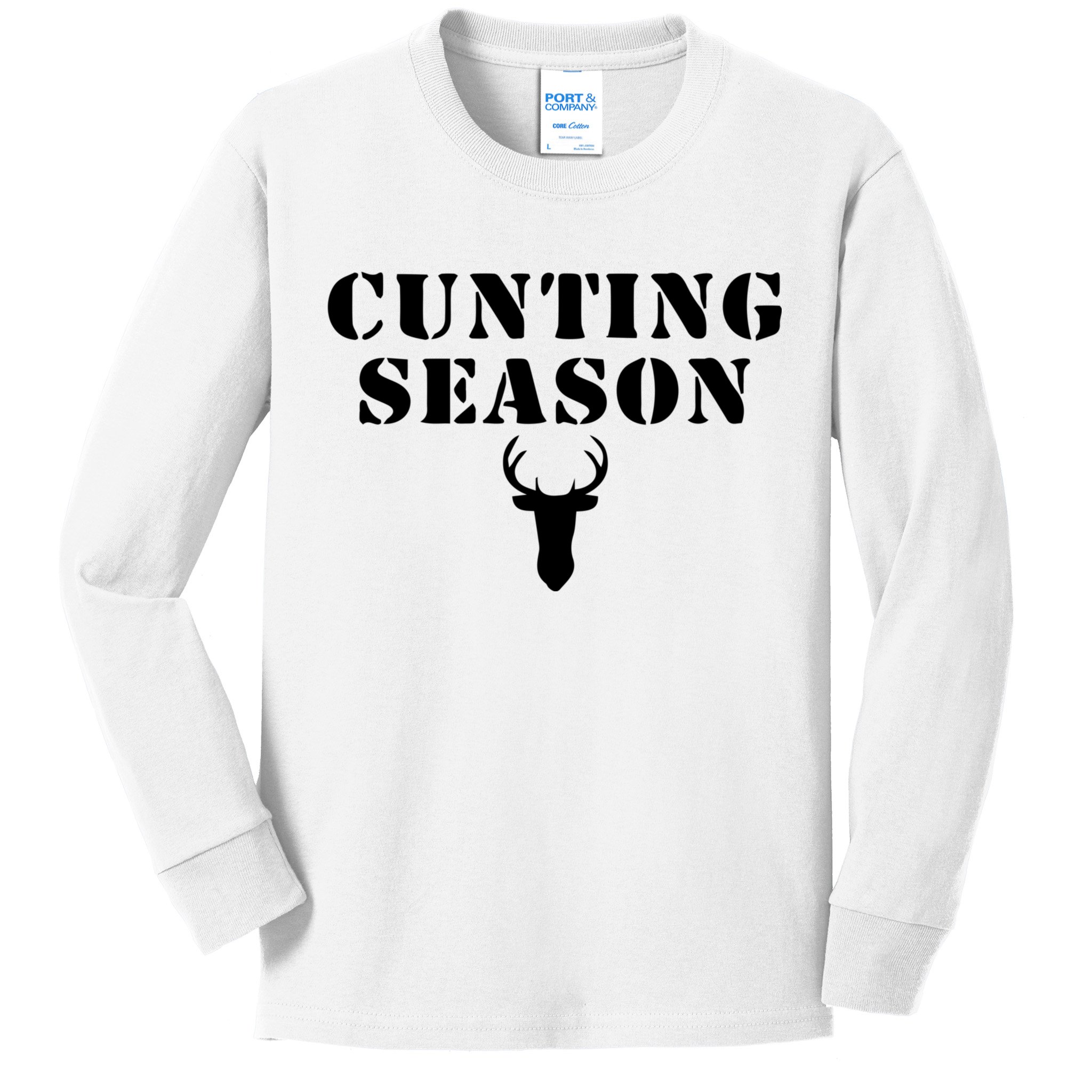 Cunting Season Shirt Funny Hunting Deer Season Kids Long Sleeve Shirt
