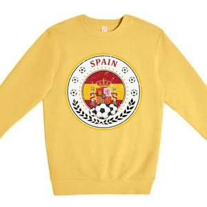 Cool Spain Soccer Logo Premium Crewneck Sweatshirt