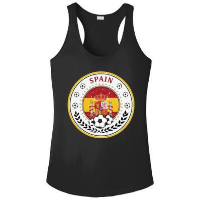 Cool Spain Soccer Logo Ladies PosiCharge Competitor Racerback Tank