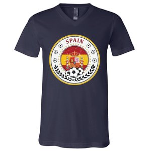 Cool Spain Soccer Logo V-Neck T-Shirt