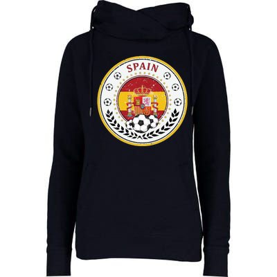 Cool Spain Soccer Logo Womens Funnel Neck Pullover Hood