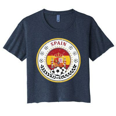 Cool Spain Soccer Logo Women's Crop Top Tee