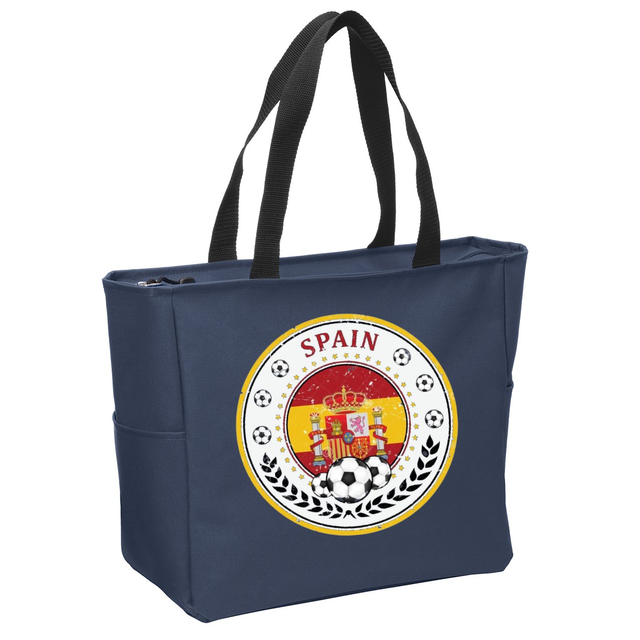 Cool Spain Soccer Logo Zip Tote Bag
