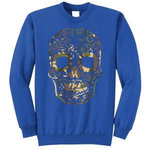 Camo Sugar Skull Calavera Dia De Muertos Mexican Halloween Sweatshirt