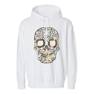 Camo Sugar Skull Calavera Dia De Muertos Mexican Halloween Garment-Dyed Fleece Hoodie