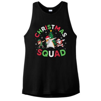 Christmas Squad Santa Gerbil Elf Dabbing Matching Pajamas Gift Ladies PosiCharge Tri-Blend Wicking Tank