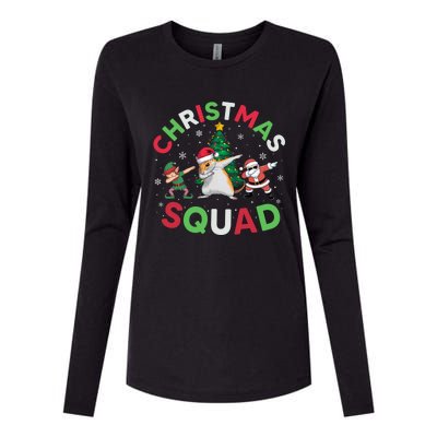 Christmas Squad Santa Gerbil Elf Dabbing Matching Pajamas Gift Womens Cotton Relaxed Long Sleeve T-Shirt