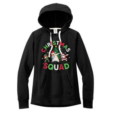 Christmas Squad Santa Gerbil Elf Dabbing Matching Pajamas Gift Women's Fleece Hoodie