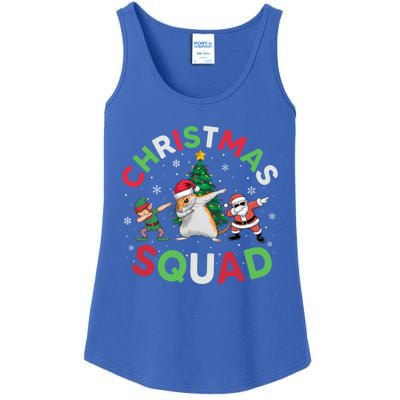 Christmas Squad Santa Gerbil Elf Dabbing Matching Pajamas Gift Ladies Essential Tank