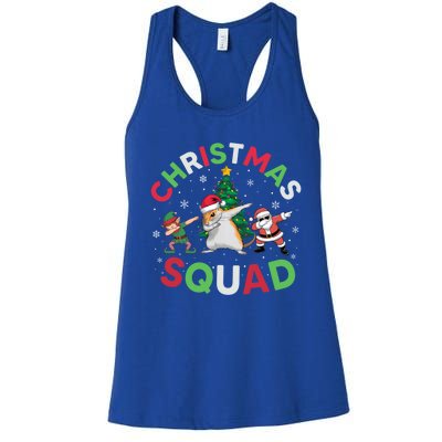 Christmas Squad Santa Gerbil Elf Dabbing Matching Pajamas Gift Women's Racerback Tank