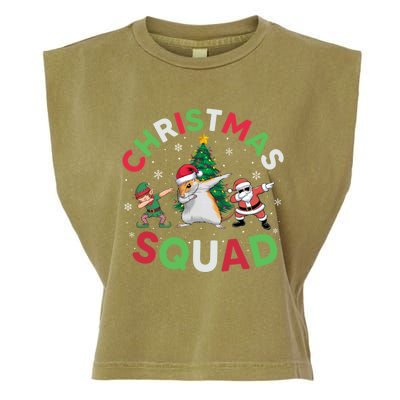 Christmas Squad Santa Gerbil Elf Dabbing Matching Pajamas Gift Garment-Dyed Women's Muscle Tee