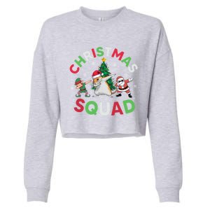 Christmas Squad Santa Gerbil Elf Dabbing Matching Pajamas Gift Cropped Pullover Crew