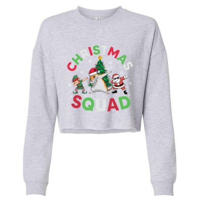 Christmas Squad Santa Gerbil Elf Dabbing Matching Pajamas Gift Cropped Pullover Crew