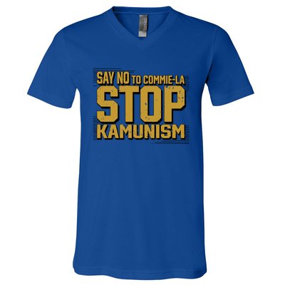 Cruella Seville Say No To Commie La Stop Kamunism V-Neck T-Shirt