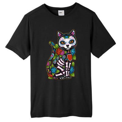 Cat Sugar Skull Mexico Calavera Dia De Los Muertos Halloween Tall Fusion ChromaSoft Performance T-Shirt