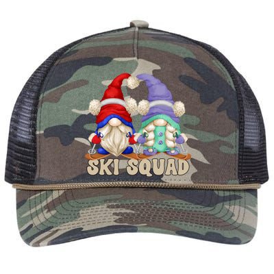 Cute Ski Squad Gnome Graphic For Ski Mom And Dad Love Skiing Gift Retro Rope Trucker Hat Cap