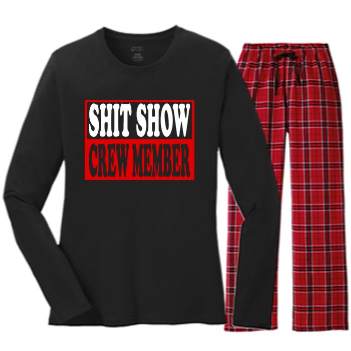 Cool Shit Show Crew Member For Adults Women's Long Sleeve Flannel Pajama Set 