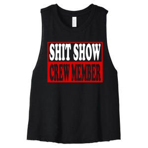 Cool Shit Show Crew Member For Adults Women's Racerback Cropped Tank