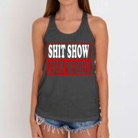 Cool Shit Show Crew Member For Adults Women's Knotted Racerback Tank