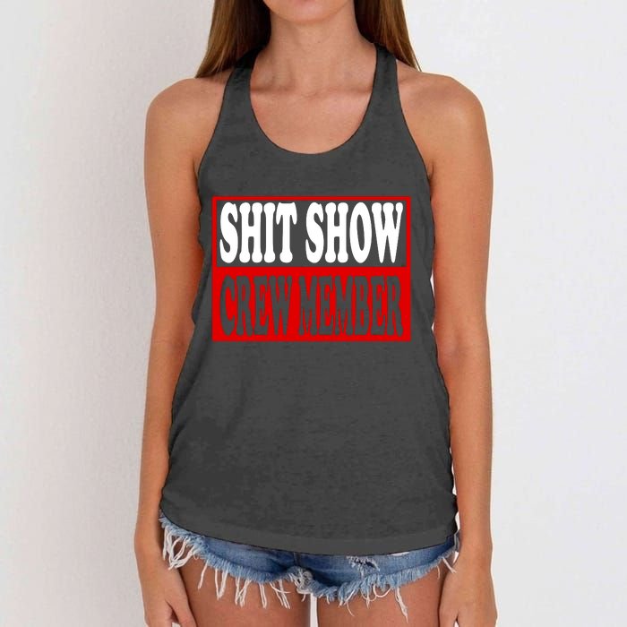 Cool Shit Show Crew Member For Adults Women's Knotted Racerback Tank