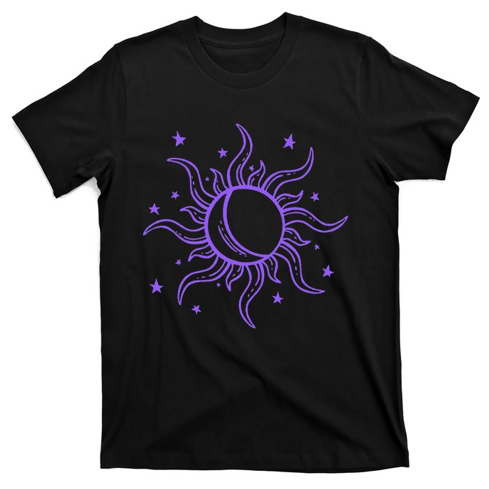 Celestial Sun Star Moon Design T-Shirt