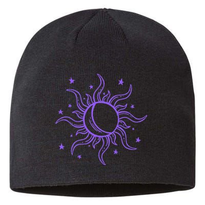 Celestial Sun Star Moon Design Sustainable Beanie