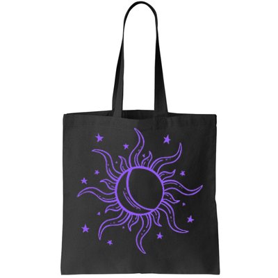 Celestial Sun Star Moon Design Tote Bag