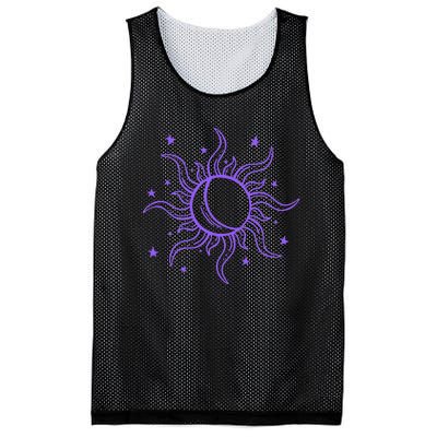 Celestial Sun Star Moon Design Mesh Reversible Basketball Jersey Tank