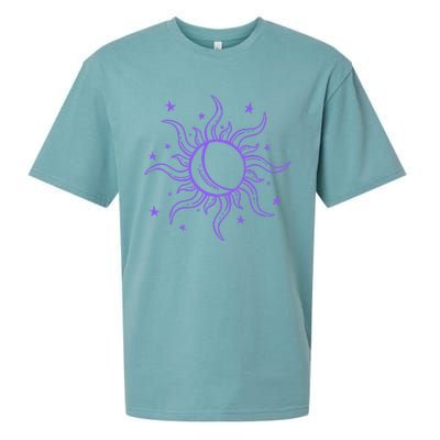 Celestial Sun Star Moon Design Sueded Cloud Jersey T-Shirt