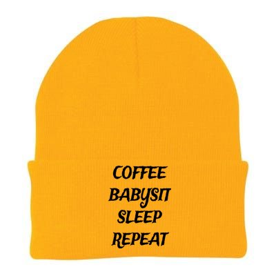 Coffee Sit Sleep Repeat Sitters Gift Knit Cap Winter Beanie