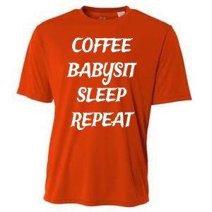 Coffee Sit Sleep Repeat Sitters Gift Cooling Performance Crew T-Shirt