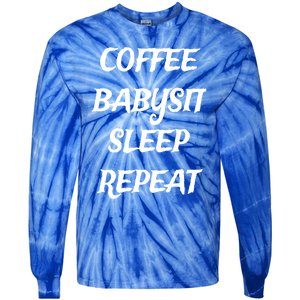 Coffee Sit Sleep Repeat Sitters Gift Tie-Dye Long Sleeve Shirt