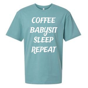 Coffee Sit Sleep Repeat Sitters Gift Sueded Cloud Jersey T-Shirt