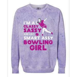 Classy Sassy Smart Bowling Girl Bowler Wo Girl Teen Colorblast Crewneck Sweatshirt