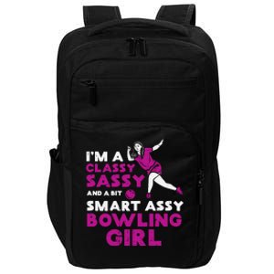 Classy Sassy Smart Bowling Girl Bowler Wo Girl Teen Impact Tech Backpack