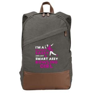 Classy Sassy Smart Bowling Girl Bowler Wo Girl Teen Cotton Canvas Backpack