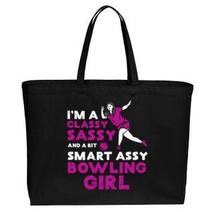 Classy Sassy Smart Bowling Girl Bowler Wo Girl Teen Cotton Canvas Jumbo Tote