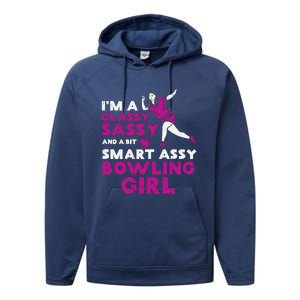 Classy Sassy Smart Bowling Girl Bowler Wo Girl Teen Performance Fleece Hoodie