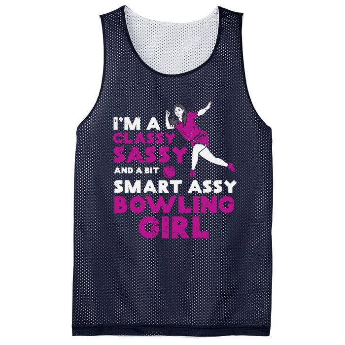 Classy Sassy Smart Bowling Girl Bowler Wo Girl Teen Mesh Reversible Basketball Jersey Tank