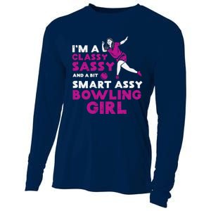 Classy Sassy Smart Bowling Girl Bowler Wo Girl Teen Cooling Performance Long Sleeve Crew